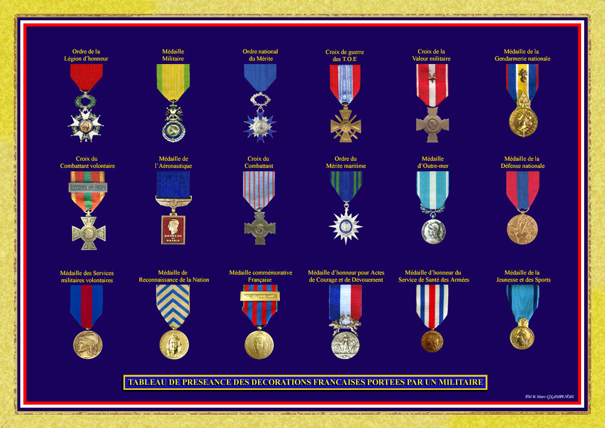 Médailles Décorations Militaires, Croix de Guerre, médailles pendantes